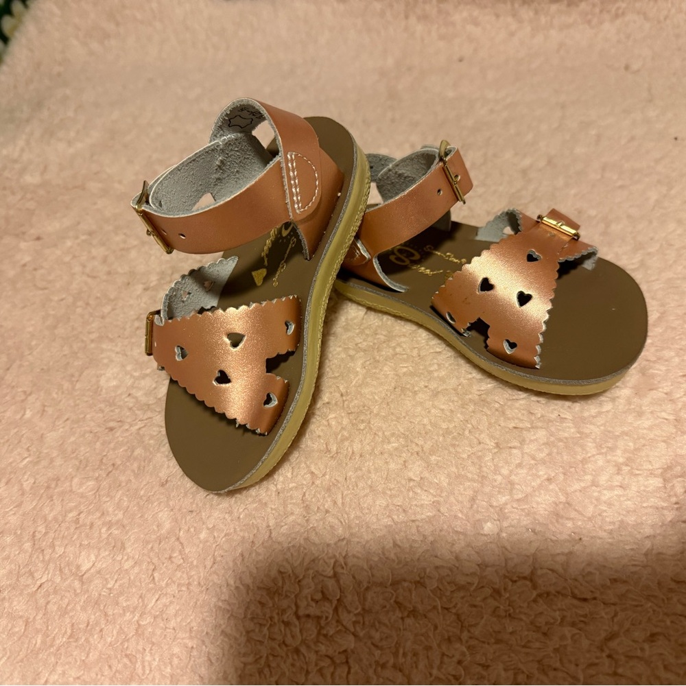 Kids Sun San Sweetheart Cutout Sandals - Rose Gold 5
